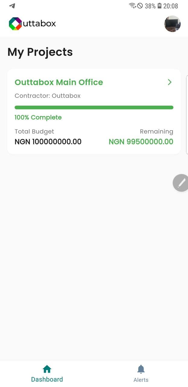OnSite app dashboard view
